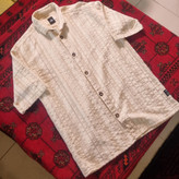 پیرهن آستین کوتاه راه راه کرم و قهوه ای برند Catch