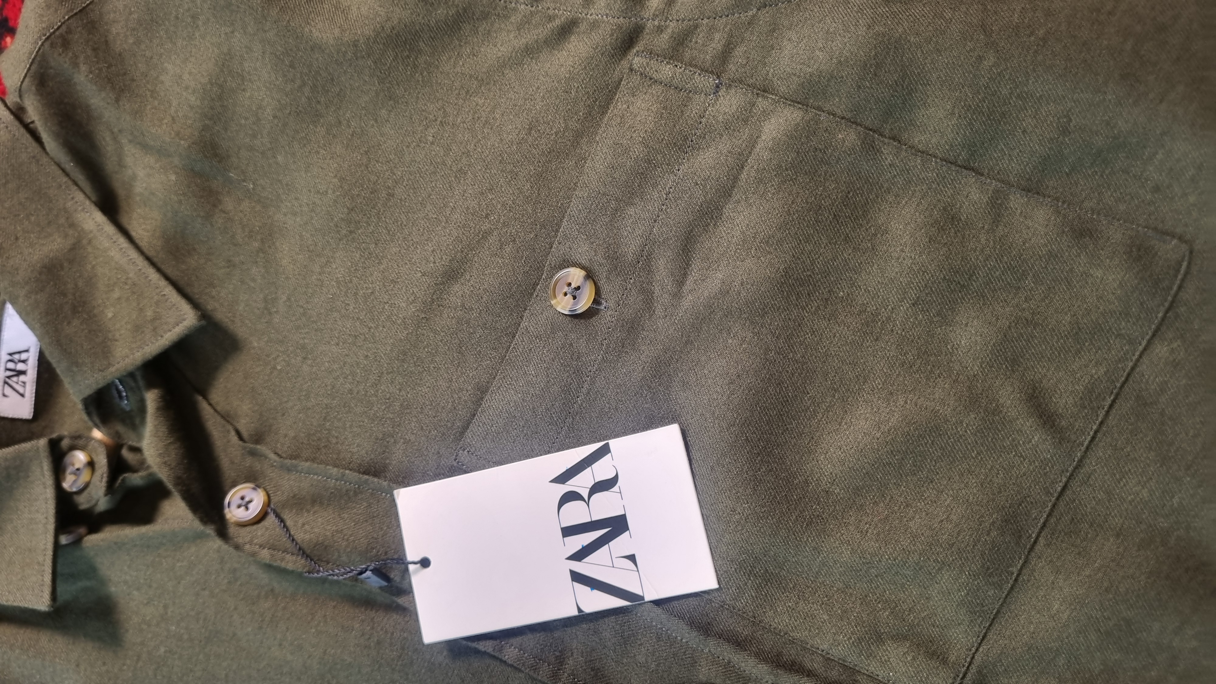 پیراهن آستین کوتاه کرپ لَخت سبز تیره برند Zara