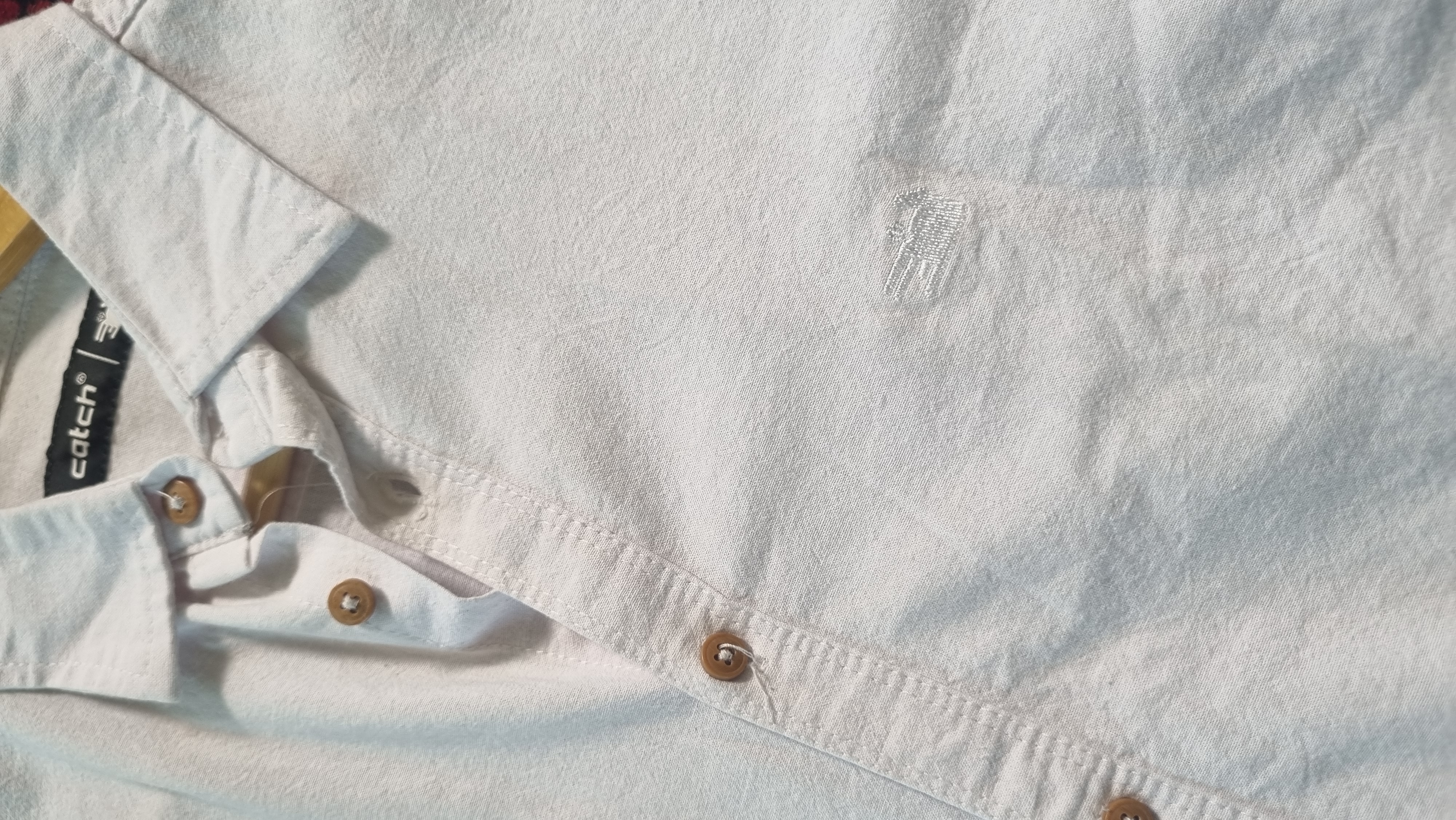 پیراهن آستین بلند نخی ساده سفید برند Catch