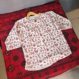 پیراهن آستین کوتاه ساحلی تترون سرخ طرح بوهو