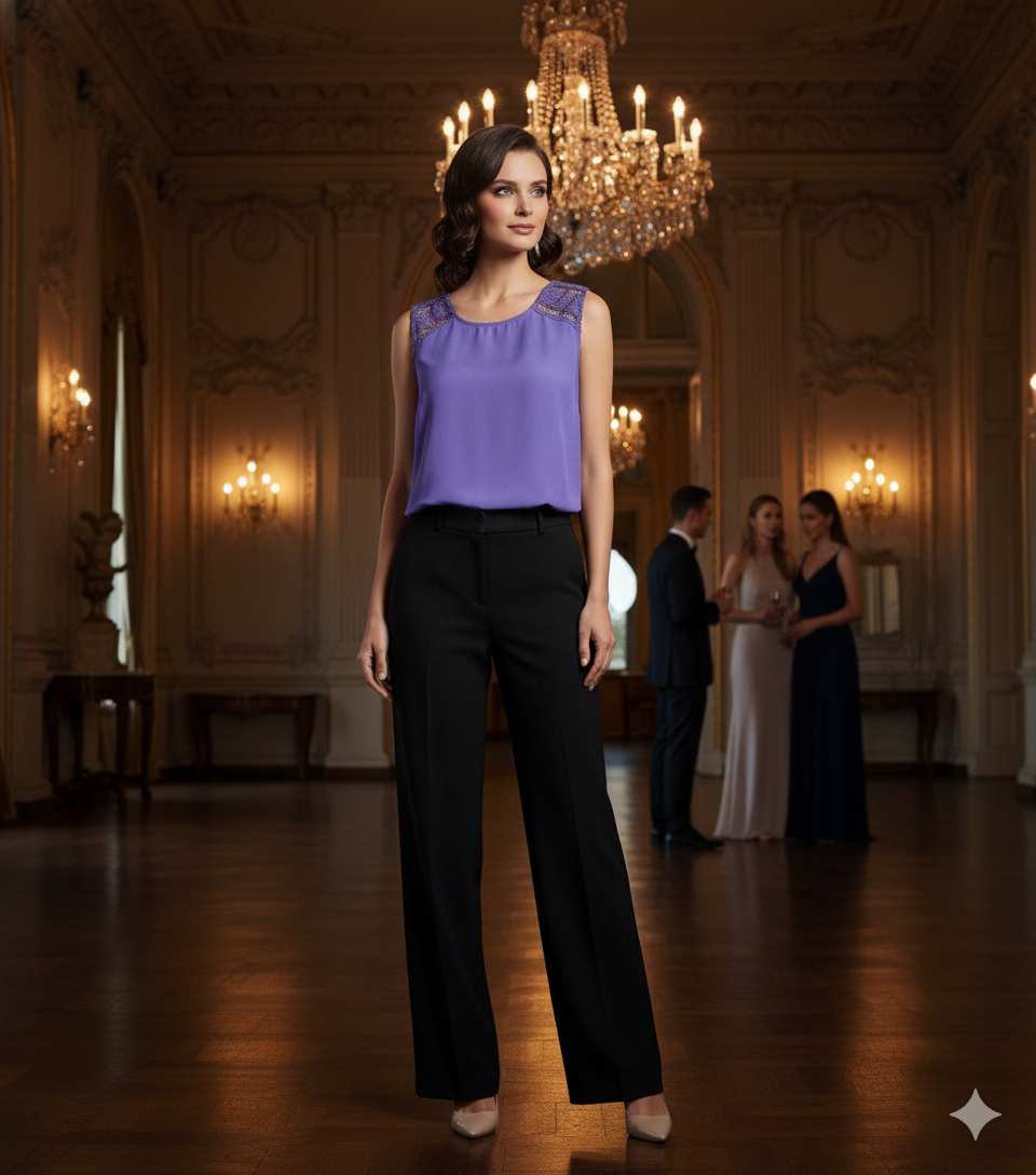 تاپ مجلسی زنانه بنفش برند Daniel